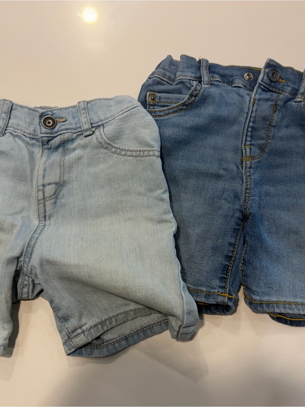 The Children's Place Denim Shorts - Light Blue & Medium Blue size 4T